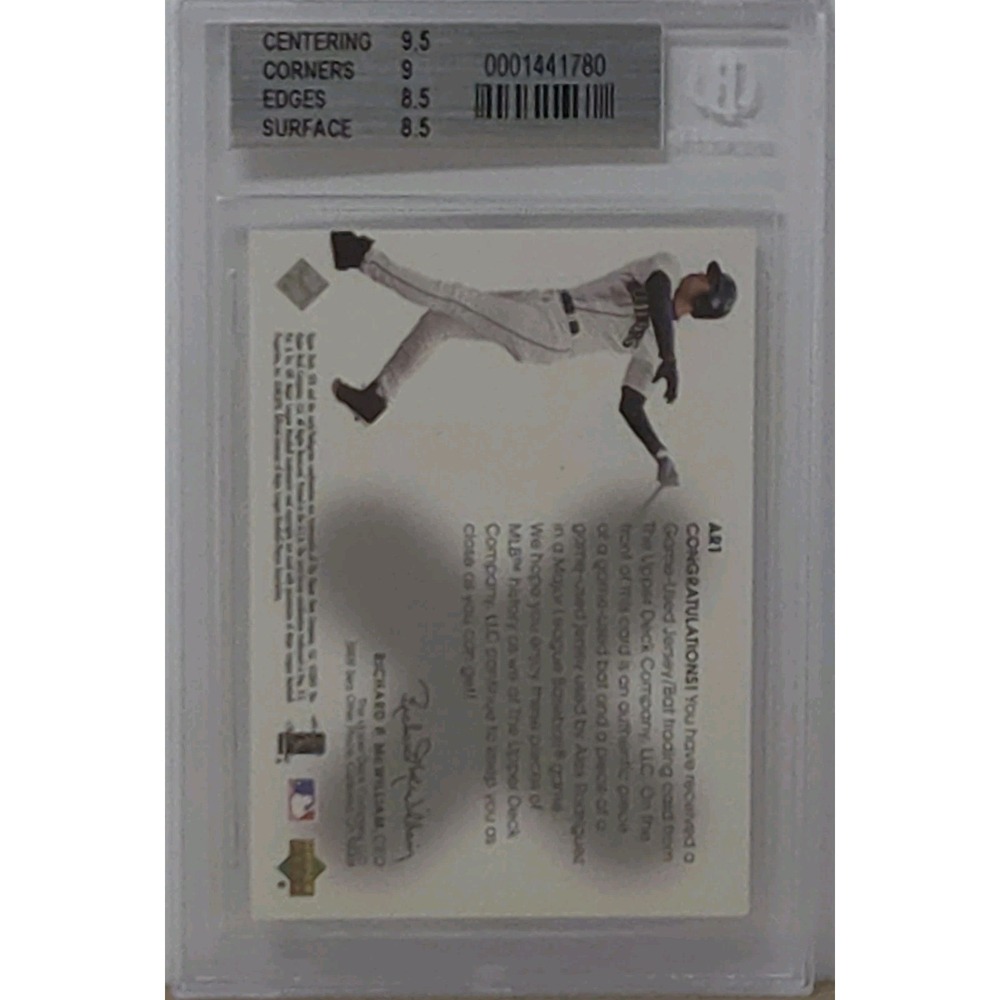 2001 SPX - Alex Rodriguez Winning Materials Relics Jersey Bat #AR1 BGS 8.5 UD - Picture 2 of 4